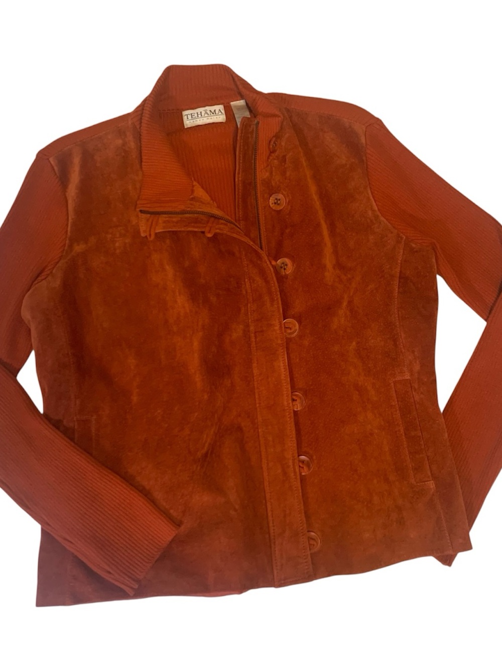 TEHAMA Women's Suede Button Jacket in Burnt Orange